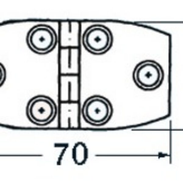 S.S blind hinge 70x38 mm trap