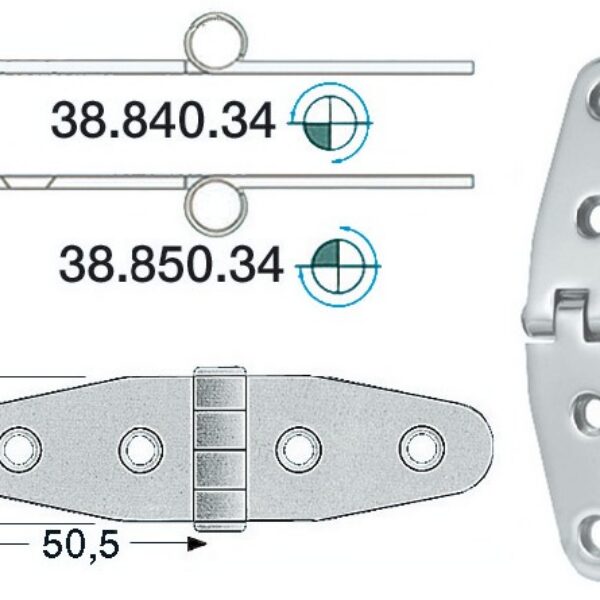 S.S hinge 101x27 mm