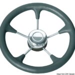 Polyurethane steer. wheel SS spokes Ø 280 mm black