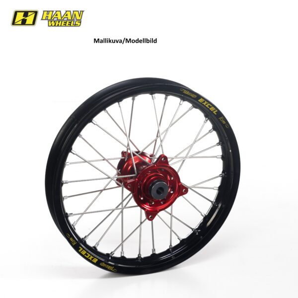 Haan wheel SX&SXF 23- 19-2,15 REDHUB/BLACK RIM+BLACK SPOKES AND NIPPLES