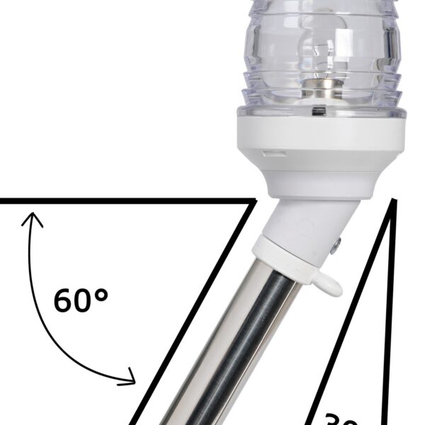 360° led pole w/30° white light 60 cm