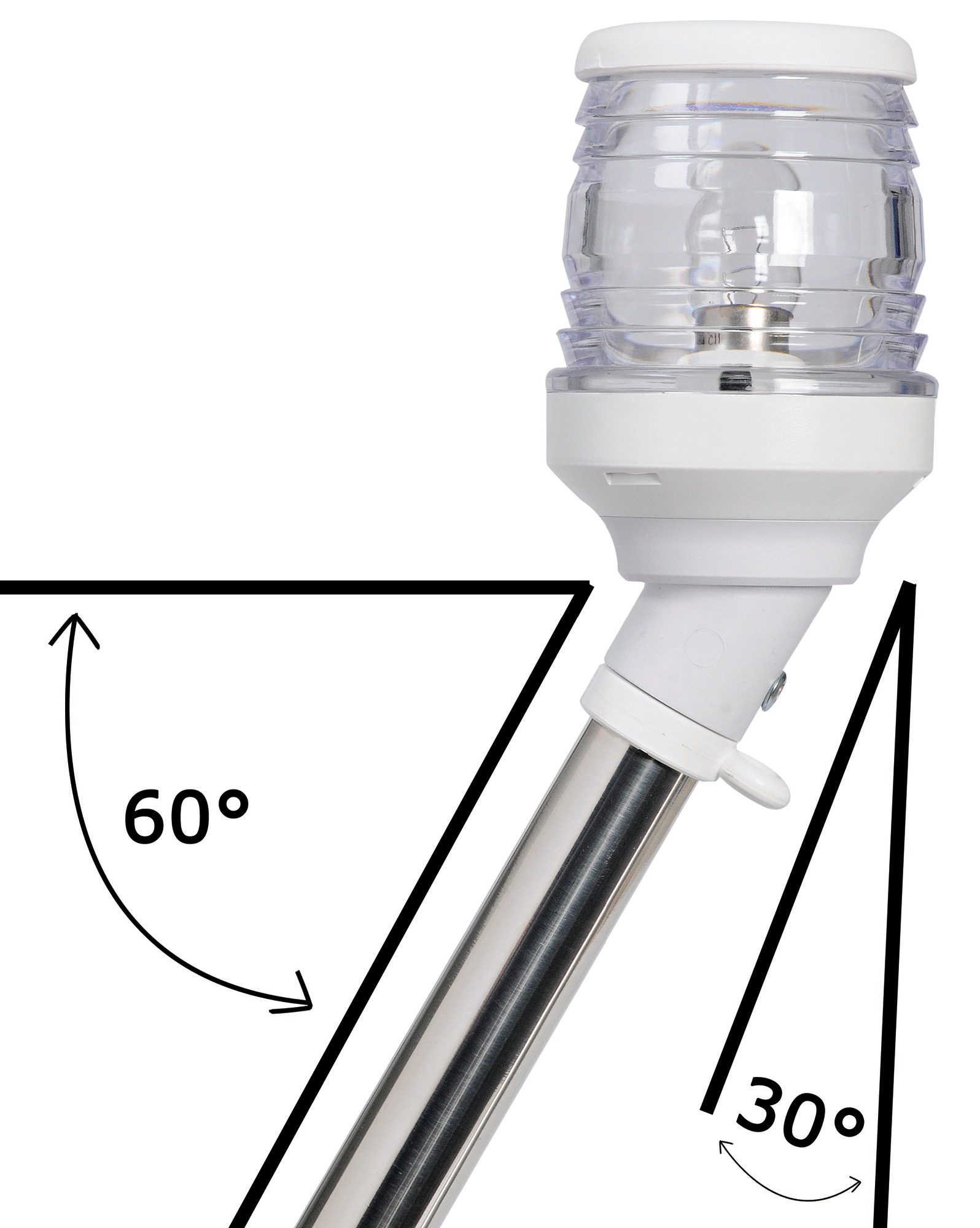 360° led pole w/30° white light 100 cm
