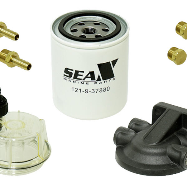 Sea-X fuel water separating filter w/clear bowl & bracket 3/8
