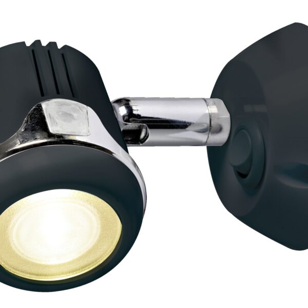 Articulated HI-POWER LED Black spotlight 12/24 V