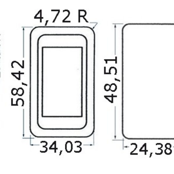 plastic bezel right/left