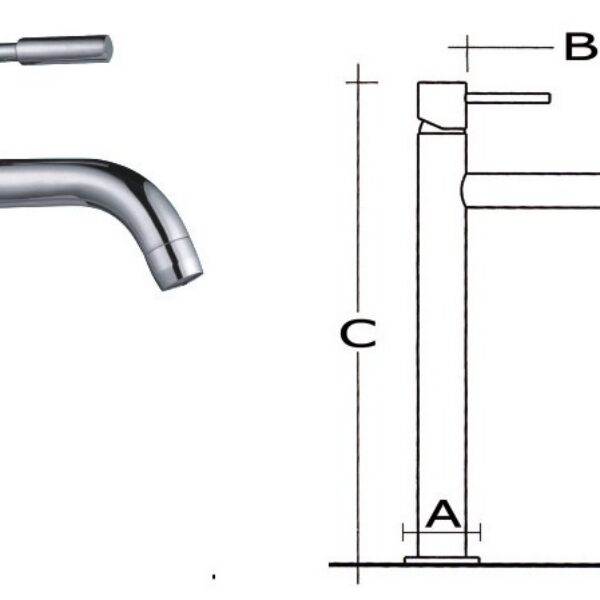 Diana mixer for bathroomtall