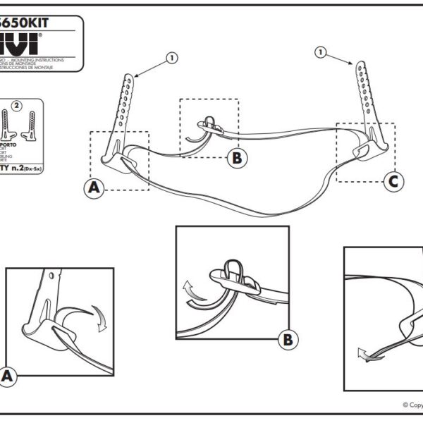 Givi kit with long brackets for S650 Childs seat
