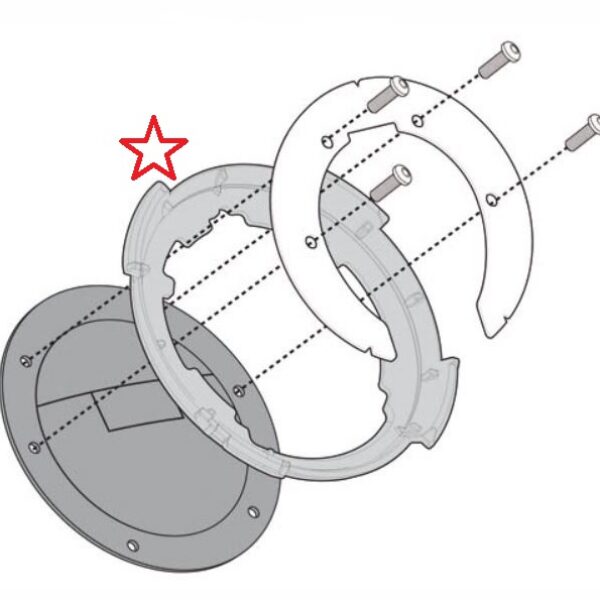 Givi Specific metal flange for fitting the TankLock tank bags Z1000 (14-18)