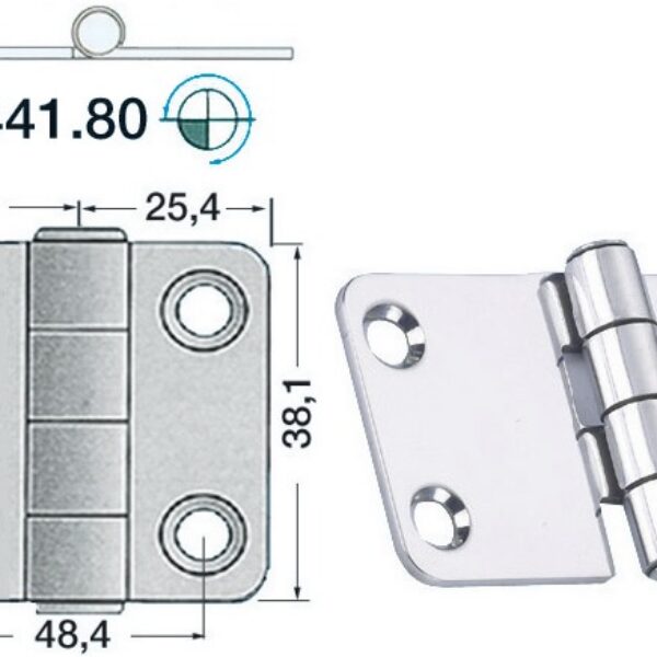hinge w/release pin 60.4x38.1