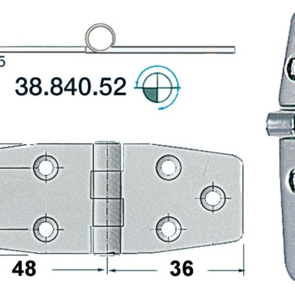 S.S hinge 88x38 mm