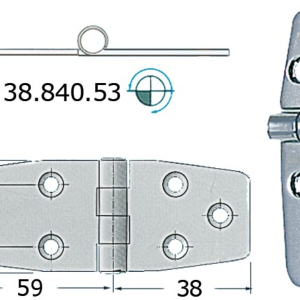 S.S hinge 97x38 mm