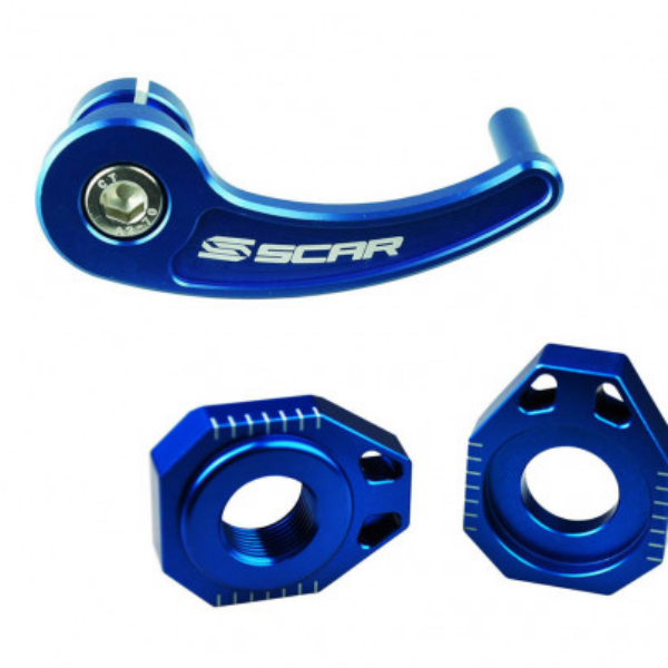 Scar Rear axle pull + Axle blocks sherco - Blue color
