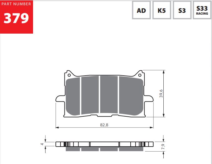 GOLDFREN Brake pads 379 Ceramic carbon AD