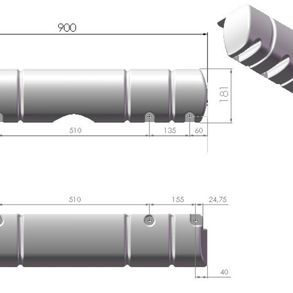 Dan-Fender Multi Dock Fender white 900 x 181 x 130/180mm
