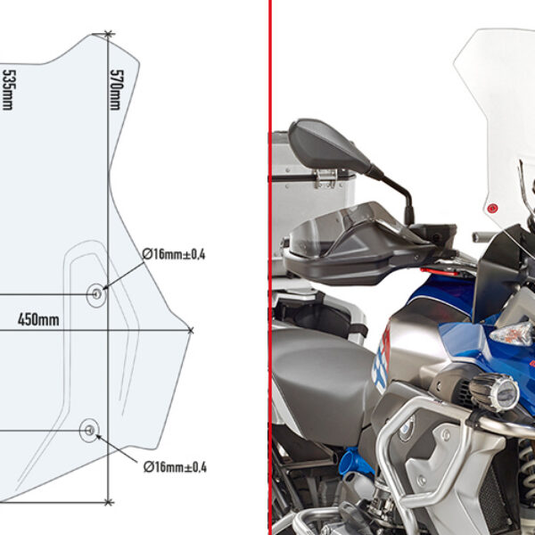 Givi Specific screen transparent 43.5 x 43 cm (HxW) R1200GS/R1250GS 16-19