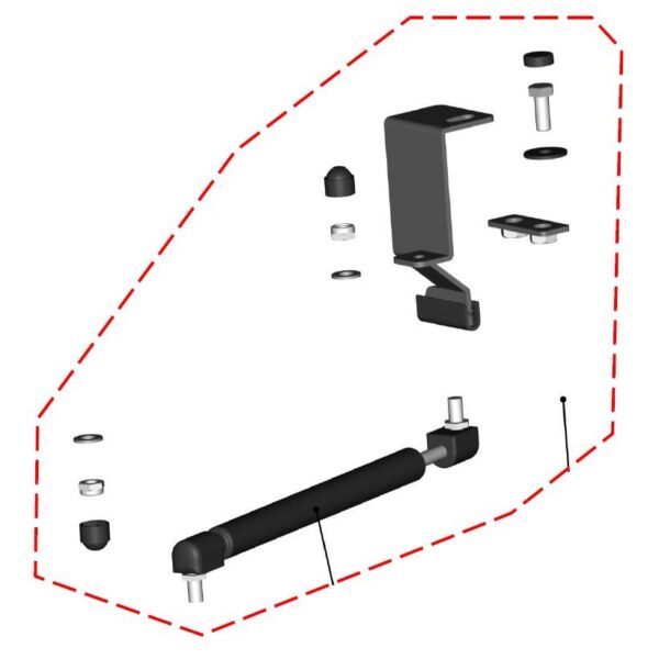 DFK Left Door gas spring kit Polaris Ranger 1000