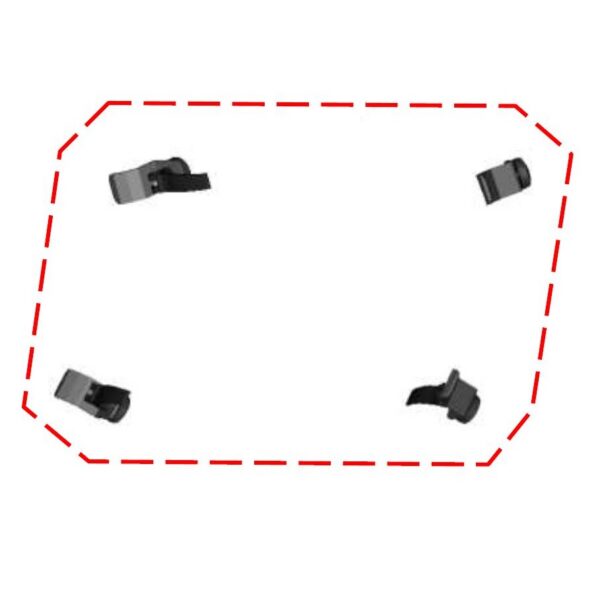 DFK Rear glass holder kit Can-Am Maverick Trail