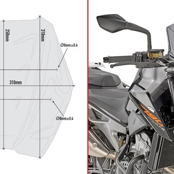 GIVI SPECIFIC SCREEN FUME' KTM