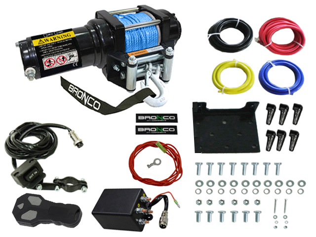 Bronco Generation II Winch 2000 synthetic line remote control