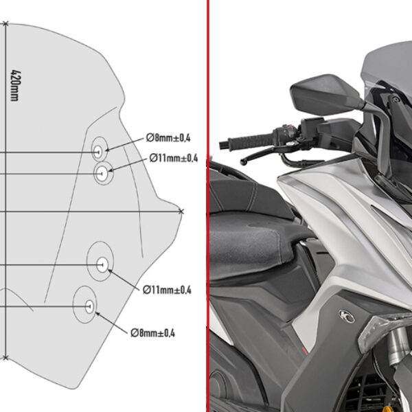GIVI FUME' WINDSCREEN KYMCO AK 550