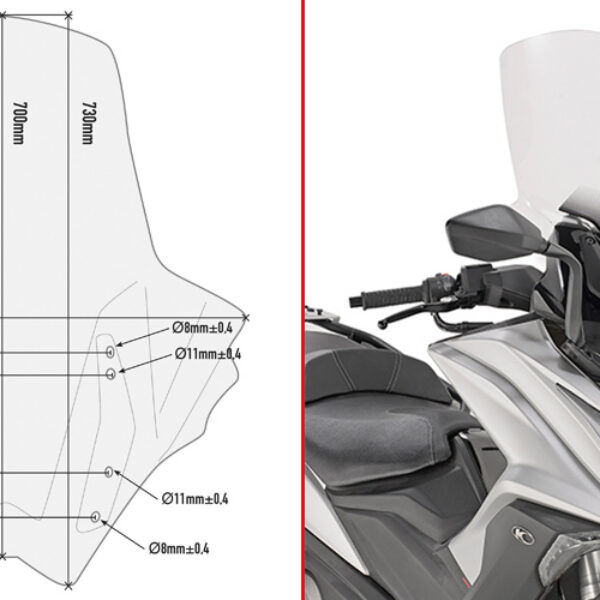 GIVI TRANS.WINDSCREEN KYMCO AK 550