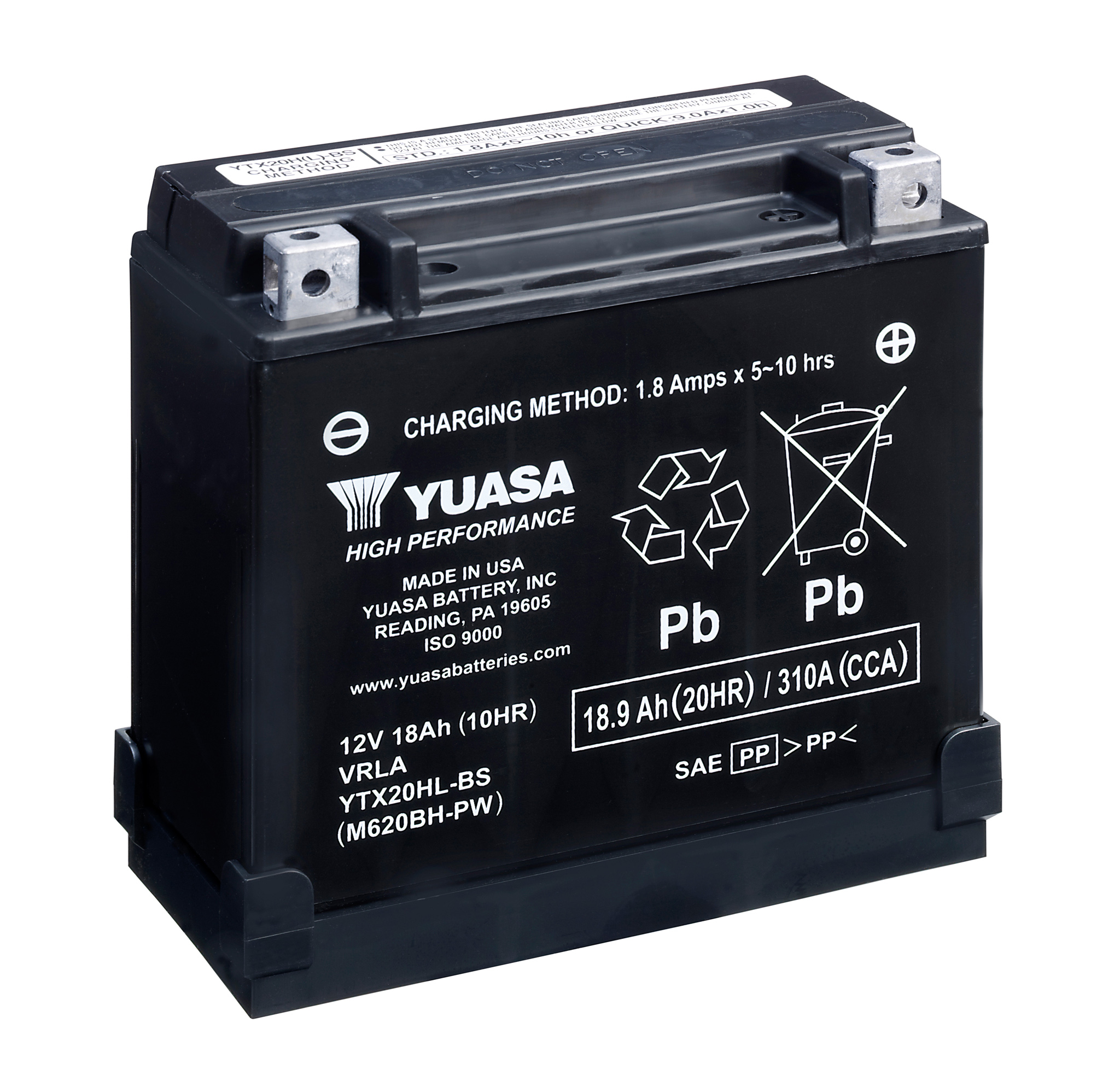 Yuasa Battery YTX20HL-BS-PW (cp) with acid pack