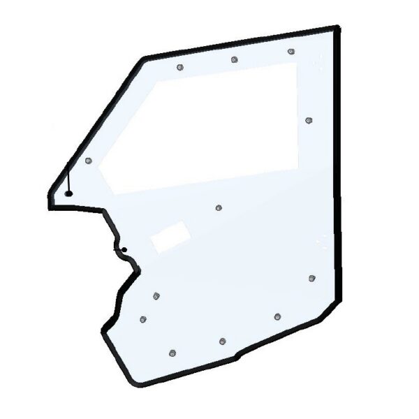 DFK Left Door glass incl. seal Polaris RZR 900 S/1000 S 2017->