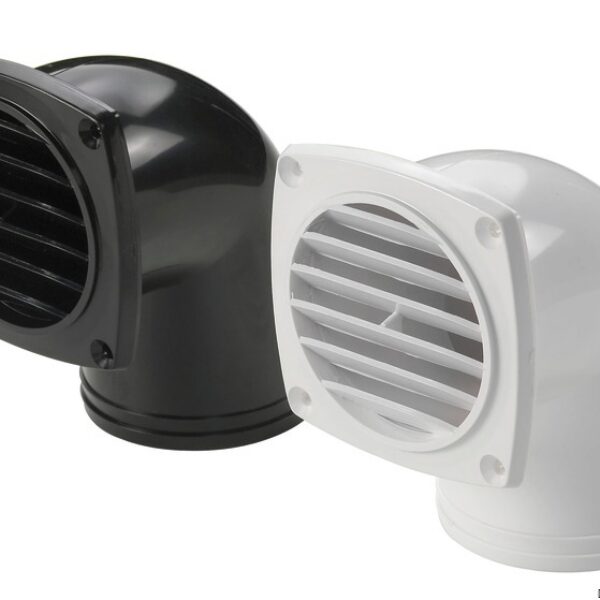 Osculati ABS hose vent w/collar black 90° 92 x 92 mm